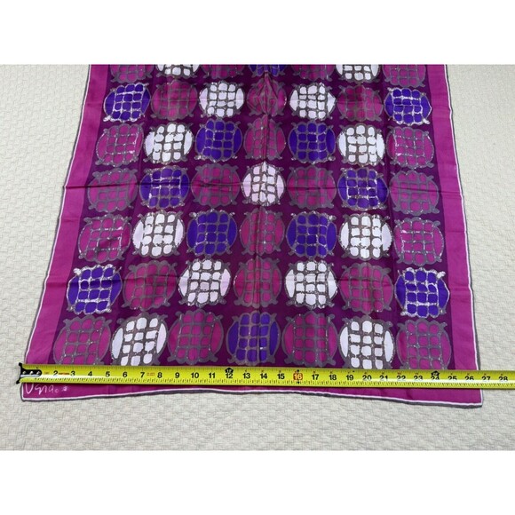 Vera Neumann Turtle Square‎ Scarf Magenta Purple Burgundy Abstract Vintage 26.5" - Picture 13 of 13